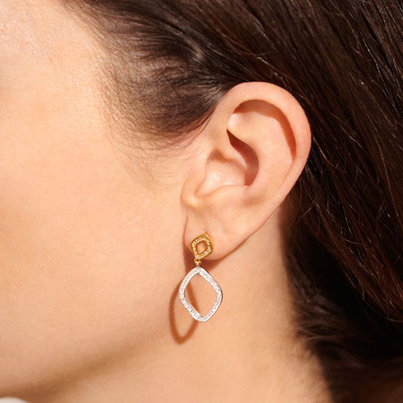 Øredobber STATEMENT Silver and Gold Pavé Joma Jewellery