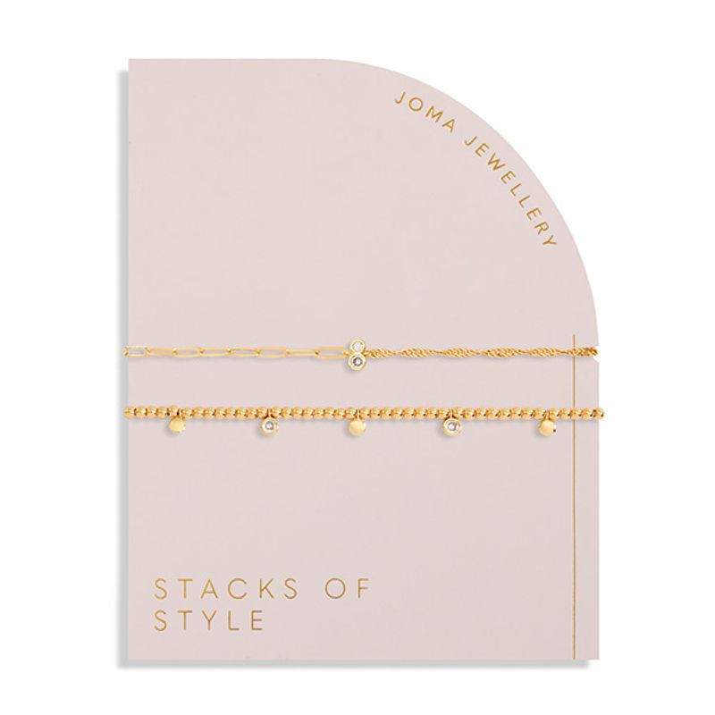 Armbånd STACKS OF STYLE sett 2 stk gull Joma Jewellery