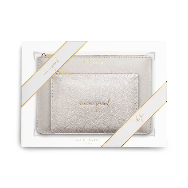 Gavesett FABULOUS FRIEND 2 stk clutch Grå Sølv Katie Loxton