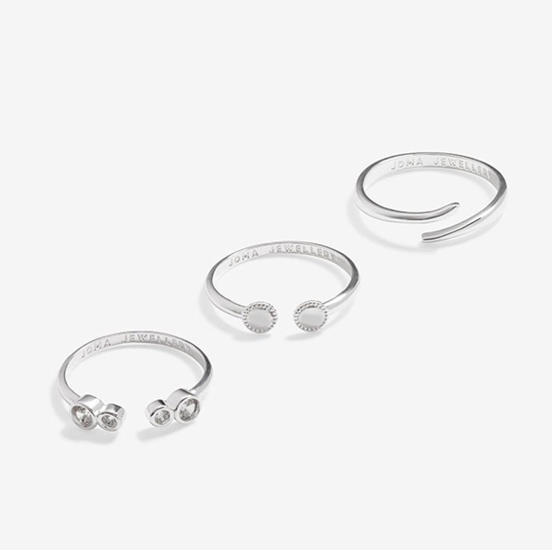 Ringer STACKS OF STYLE sølv sett 3 stk Joma Jewellery