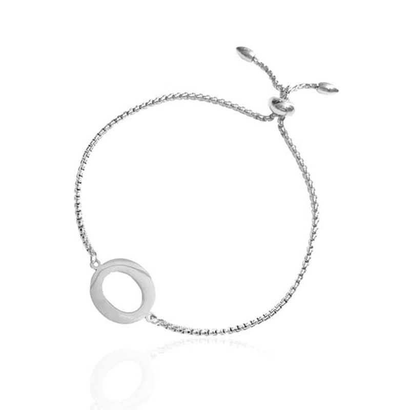 Armbånd bokstav O sølv Ioaku