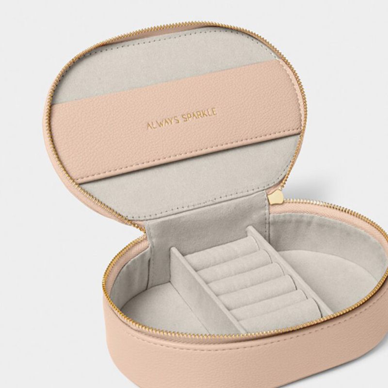 Ovalt smykkeskrin ALWAYS SPARKLE rosa Katie Loxton