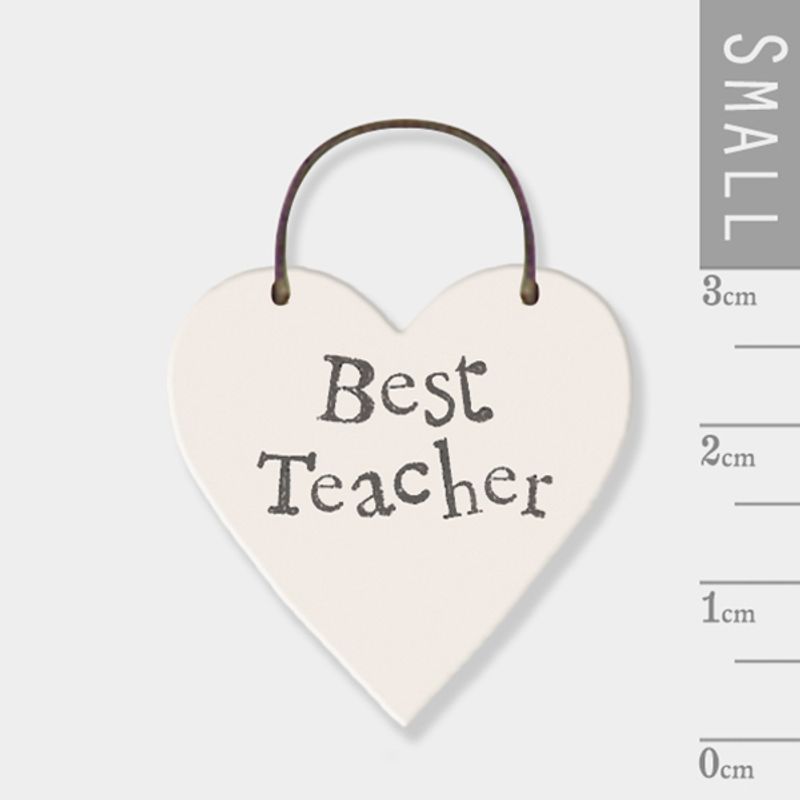 Mini skilt hjerte Best teacher East of India