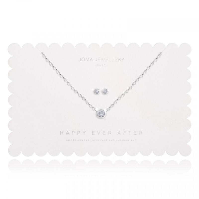 Brudesmykke sett Rund klar krystall Joma Jewellery