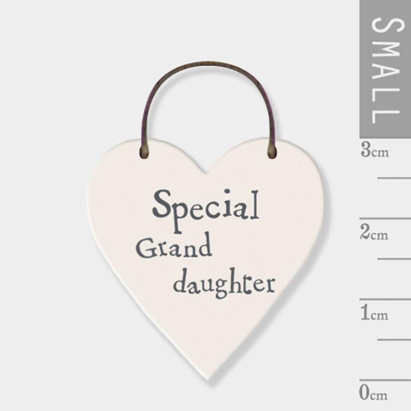 Mini skilt hjerte Special grand daughter East of India
