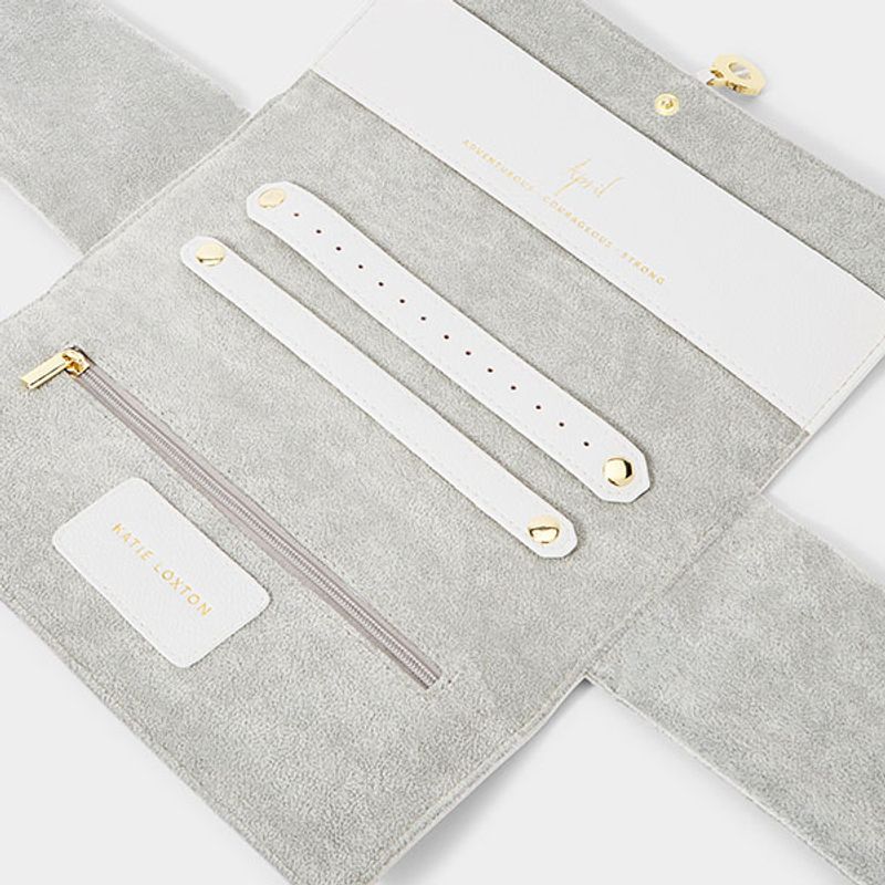 Smykkeskrin APRIL fødselsstein Rock Crystal Katie Loxton
