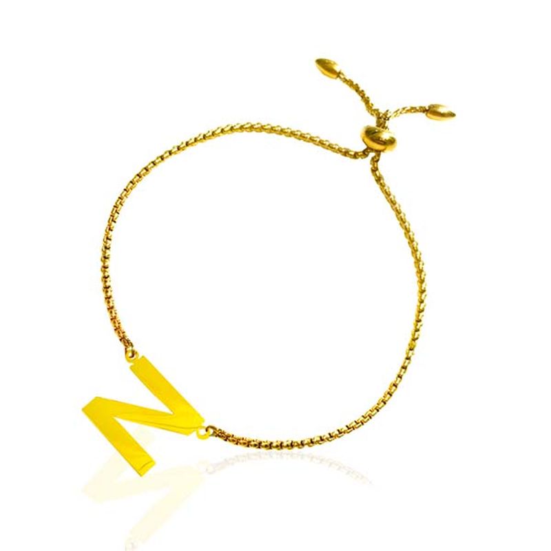 Armbånd bokstav N gull Ioaku