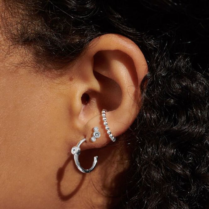 Hovedbilde Øredobber STACKS OF STYLE sett 5 stk sølv Joma Jewellery