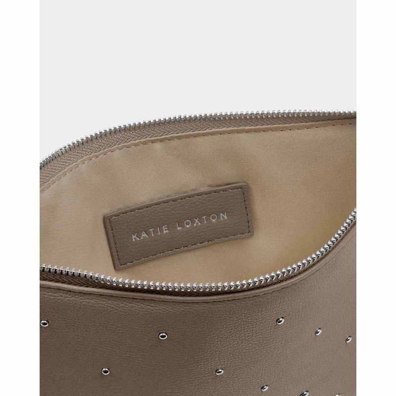 Clutch veske TASSEL CHARM mink studded brun Katie Loxton