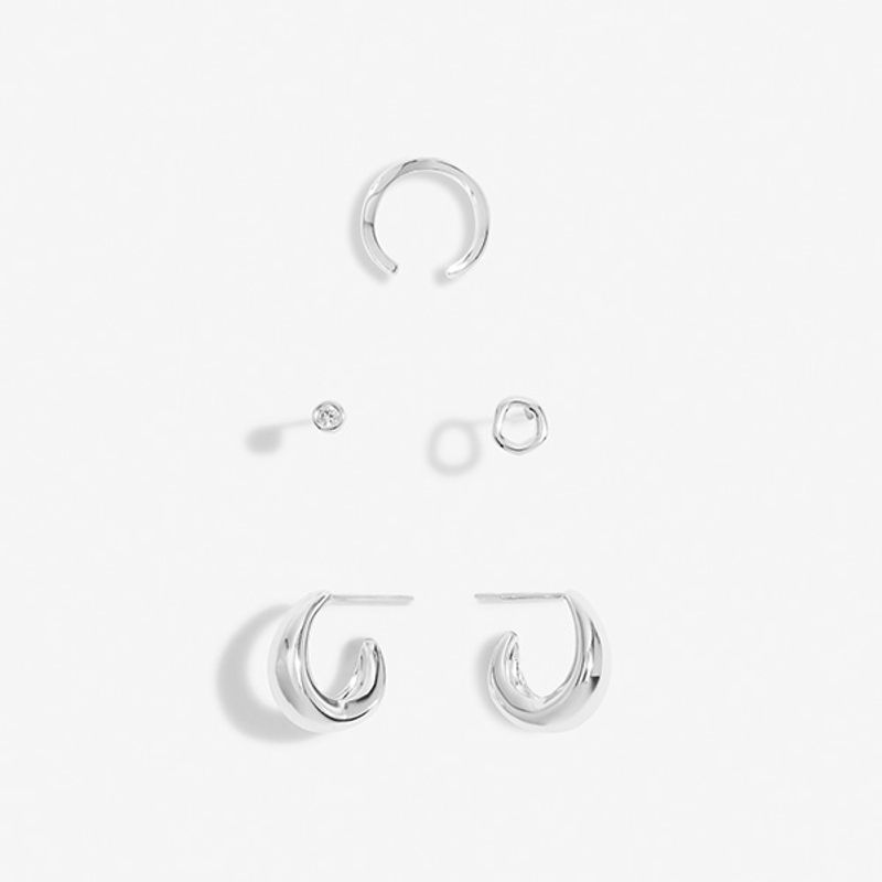 Øredobber STACKS OF STYLE SIRKEL sett 5 stk sølv Joma Jewellery