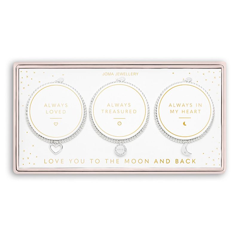 Gavesett LOVE YOU TO THE MOON AND BACK 3 armbånd Joma Jewellery