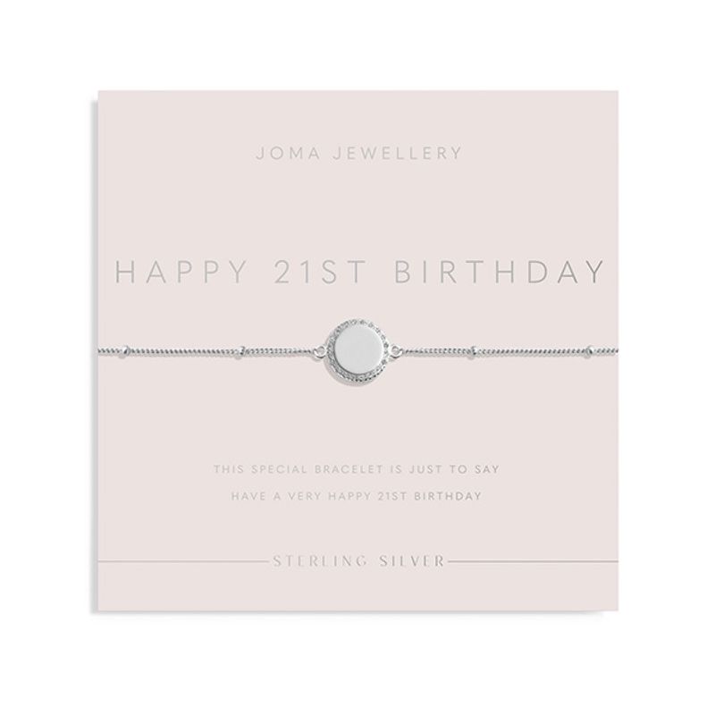 Armbånd HAPPY 21ST BIRTHDAY 925 sølv Joma Jewellery
