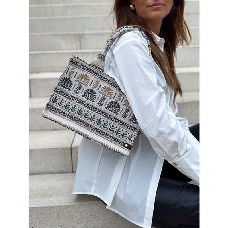 Shopper veske SUMMER SOUNDS beige mønster Depeche 