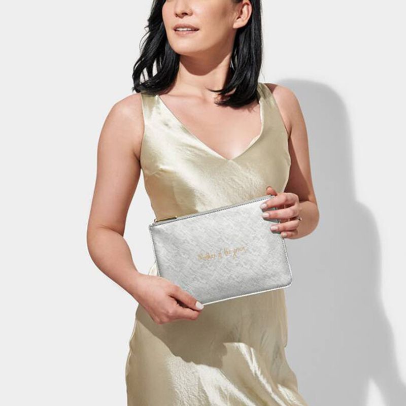 Clutch veske MOTHER OF THE GROOM Sølv metallic Katie Loxton