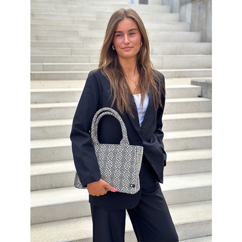 Shopper veske SUMMER SOUNDS sort mønster Depeche 