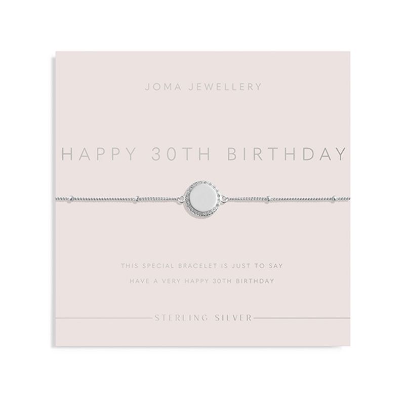 Armbånd HAPPY 30TH BIRTHDAY 925 sølv Joma Jewellery