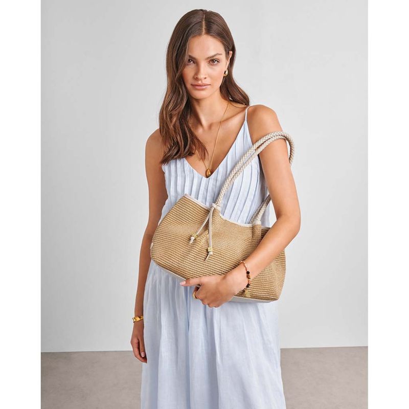 Liten Skulderveske NOVA RAFFIA natur Katie Loxton