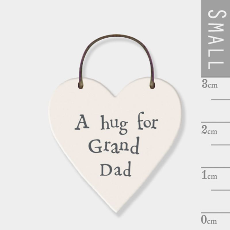 Mini skilt A Hug hjerte for GrandDad East of India 