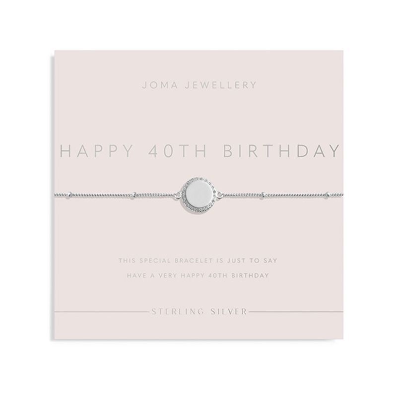 Armbånd HAPPY 40TH BIRTHDAY 925 sølv Joma Jewellery