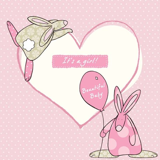Hovedbilde Kort It´s a girl Rufus Rabbit