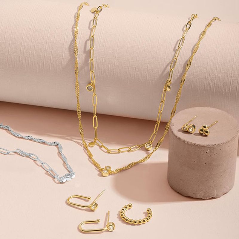 Øredobber STACKS OF STYLE sett 5 stk gull Joma Jewellery