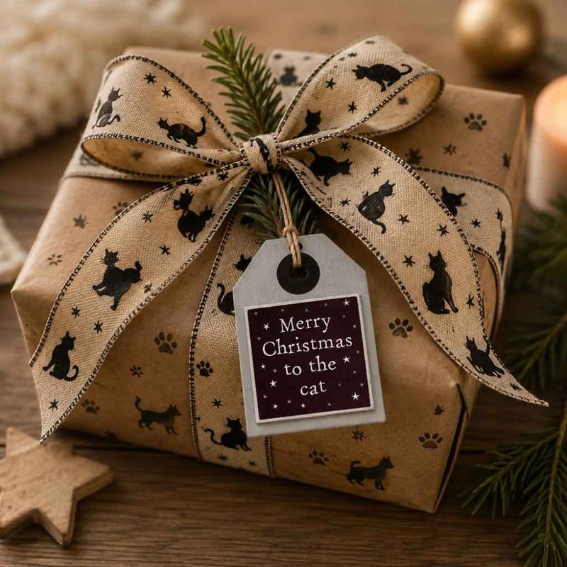 Tag Merry Christmas to the cat East of India 